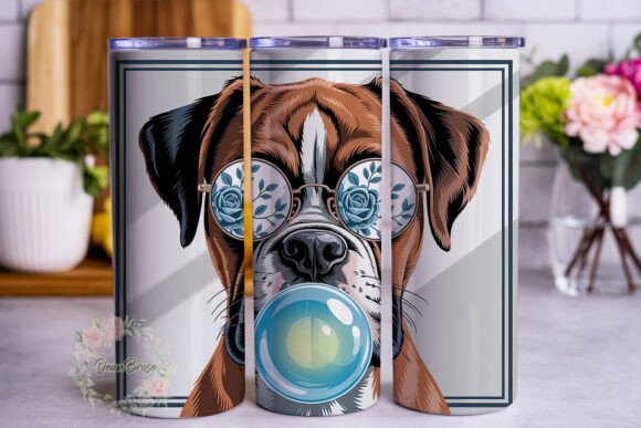 Boxer Dog Bubble Gum 20oz Tumbler