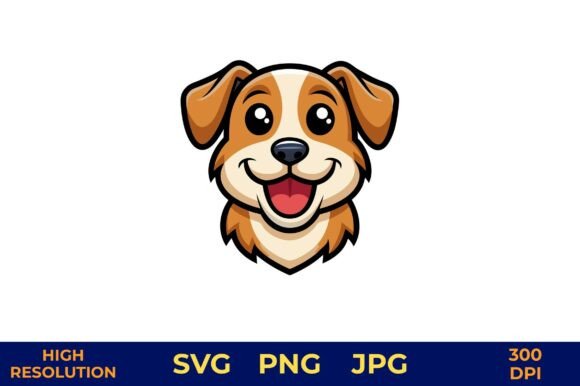 Cartoon Dog Emoji Smiling Brightly