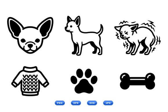 Chihuahua Dog Icon Set
