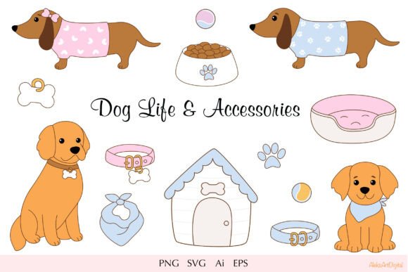 Cozy Dog Life Vector Collection