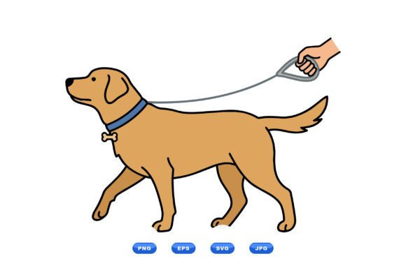 Cute Dog Walking Vector Clipart