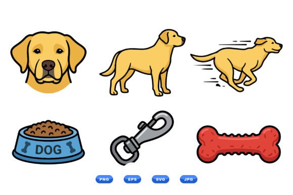 Cute Labrador Dog Clipart Pack