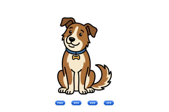 Cute Sitting Dog Clipart Design