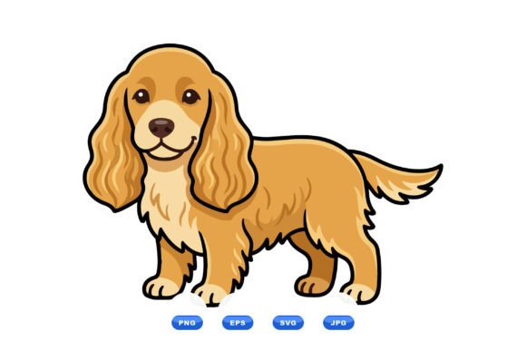 Cute Spaniel Dog Cartoon Clipart