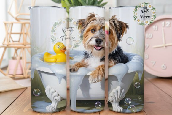 Dog Bath Time Bubbles 20oz Tumbler Wrap