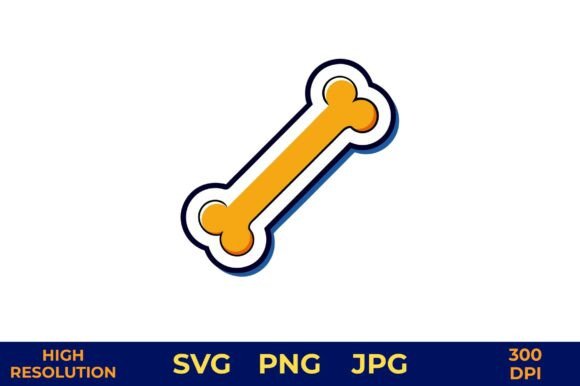 Dog Bone Vector in Bold Colors