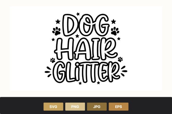 Dog Hair Glitter Text Design