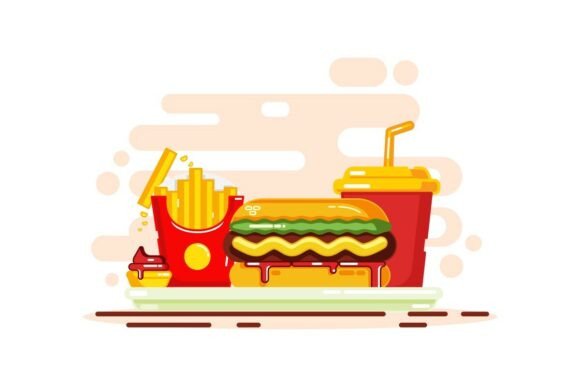 Hot Dog, Fries, and Soda Embroidery Design