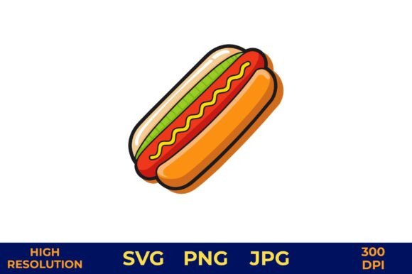 Hot Dog Vector with Mustard Ketchup