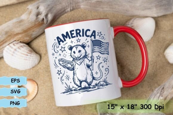 Patriotic Opossum America SVG Design