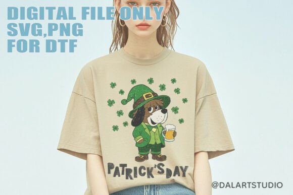 St. Patrick's Day Puppy PNG, SVG for DTF