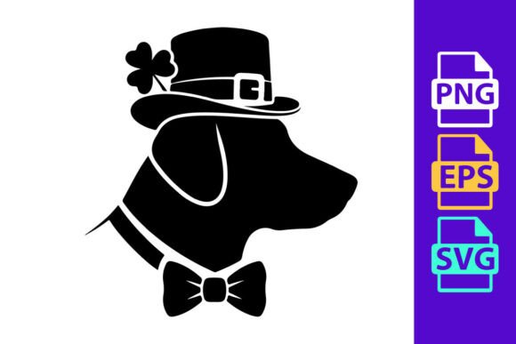 Stylish Dog Silhouette with Festive Hat