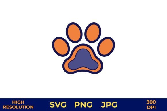 Vector Dog Paw Print in Vibrant Colors